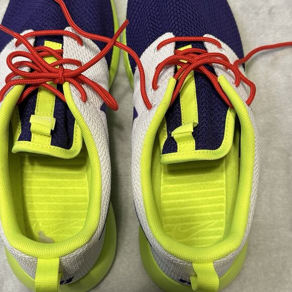 Nike Roshe Run Shoes Mens 7.5 / W 9 Custom White Purple Neon 943711-991 NIKEID - Picture 5 of 14